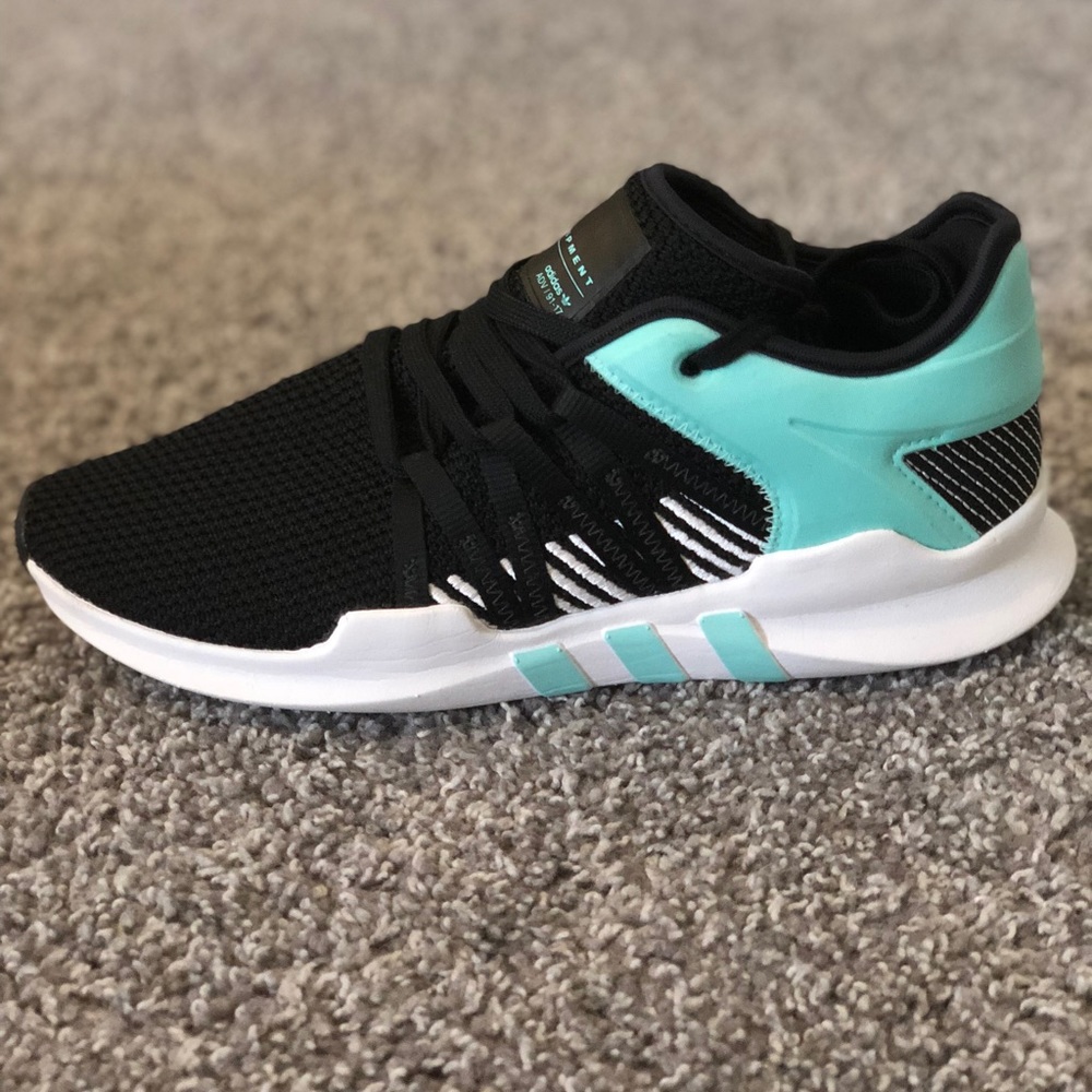 Turquoise and black Adidas EQT